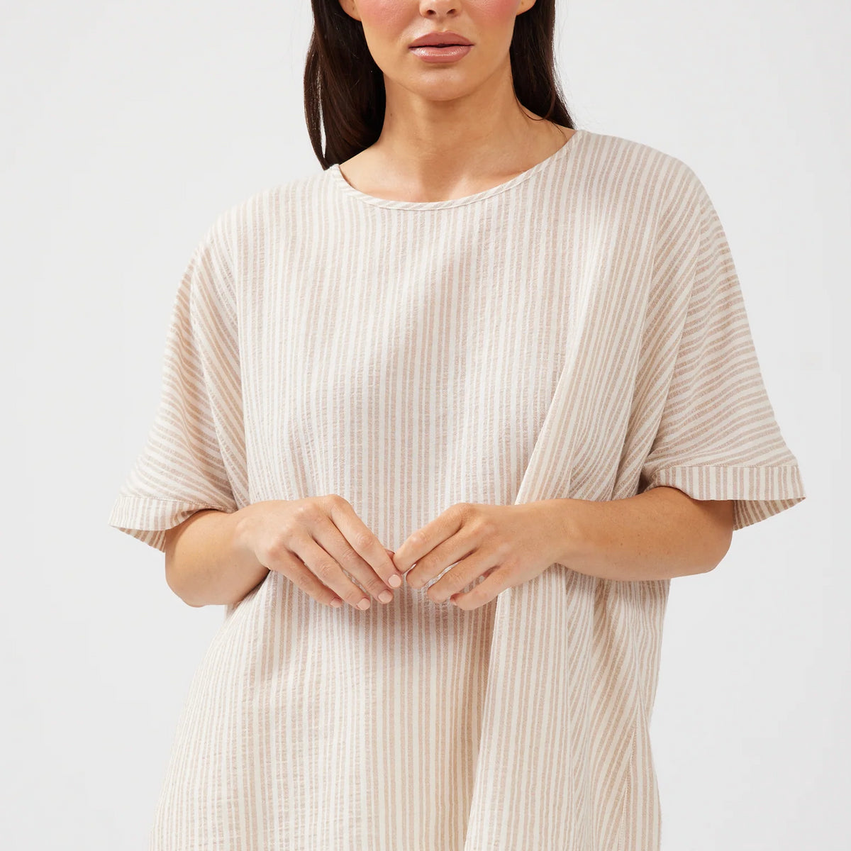Iris Top in Latte Stripe Iris Top in Latte Stripe
