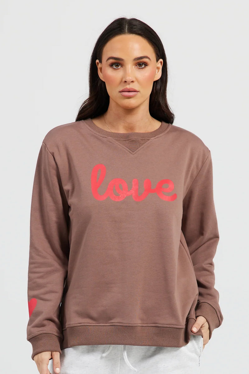 Love My Way Sweatshirt in Chocolate