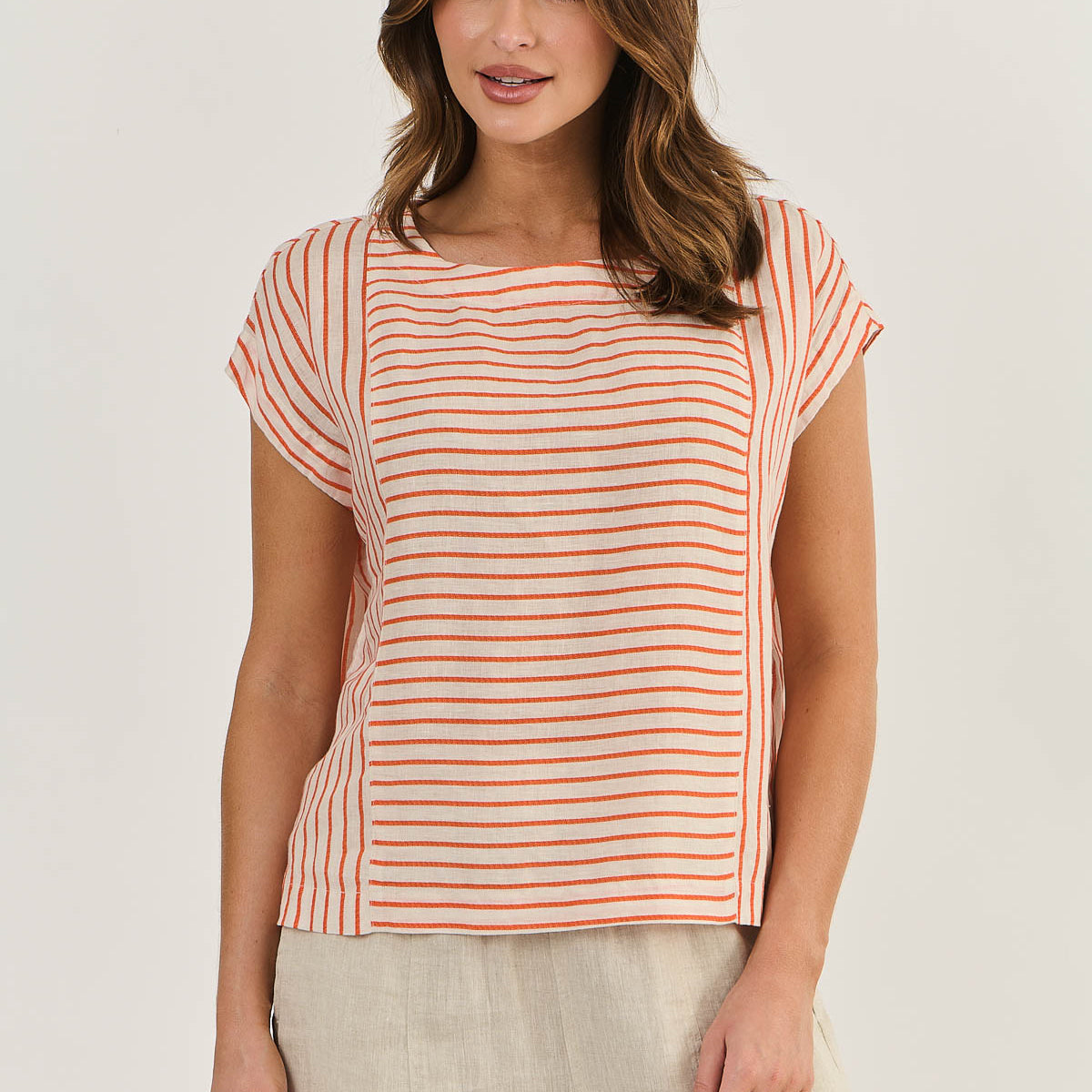 GA463 Linen Top in Tamarind Slice
