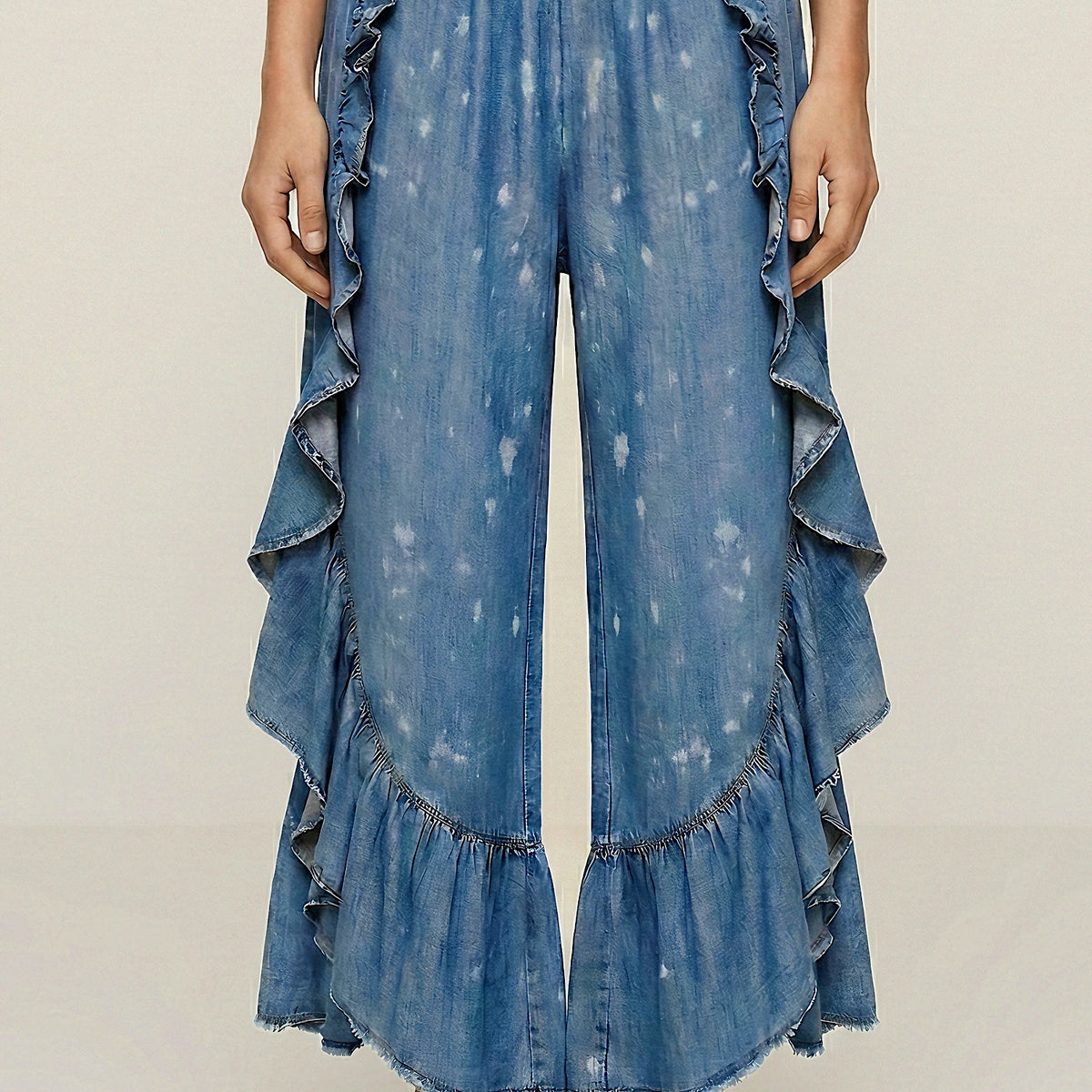 Jaded Gypsy - Patchwork Skies Ruffle Pant - Womens Clothing - Two