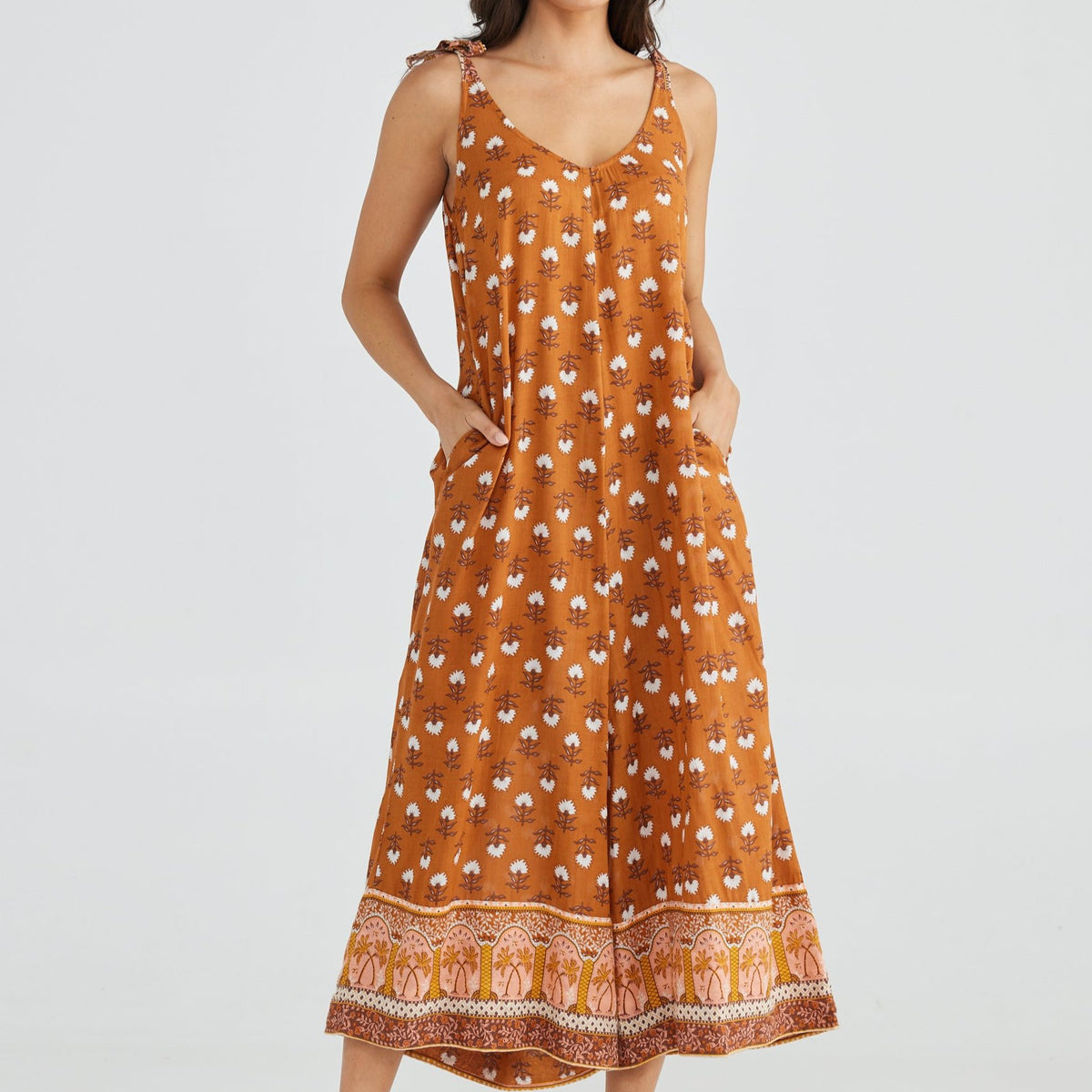 Temple Jumpsuit in Rada Spice Temple Jumpsuit in Rada Spice