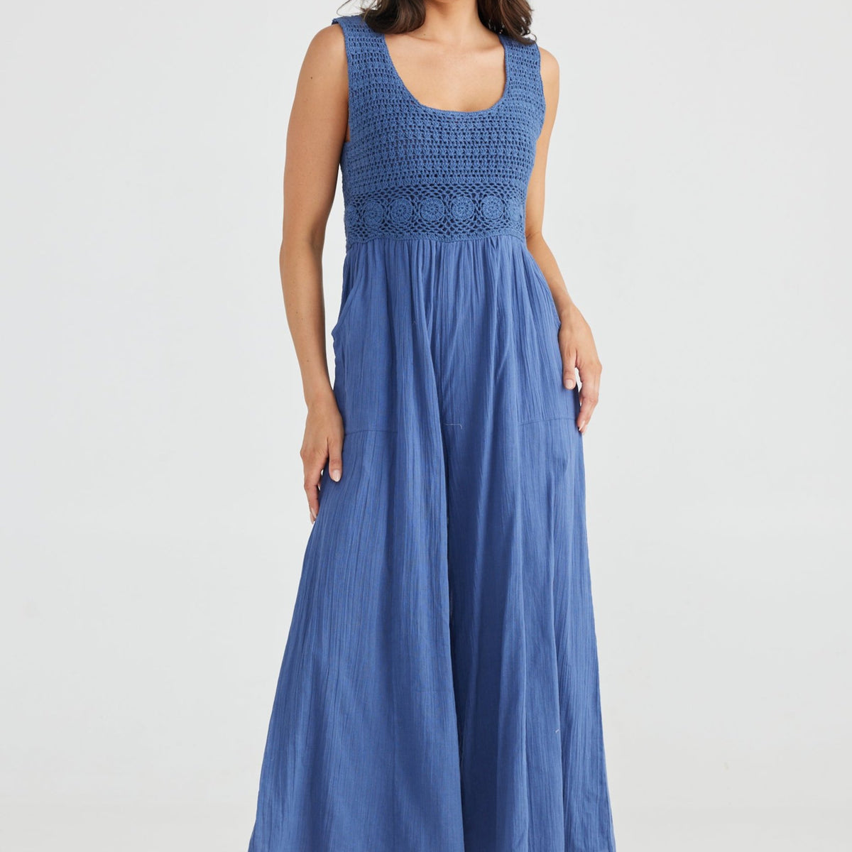 Freefalling Jumpsuit in Sea Blue Freefalling Jumpsuit in Sea Blue