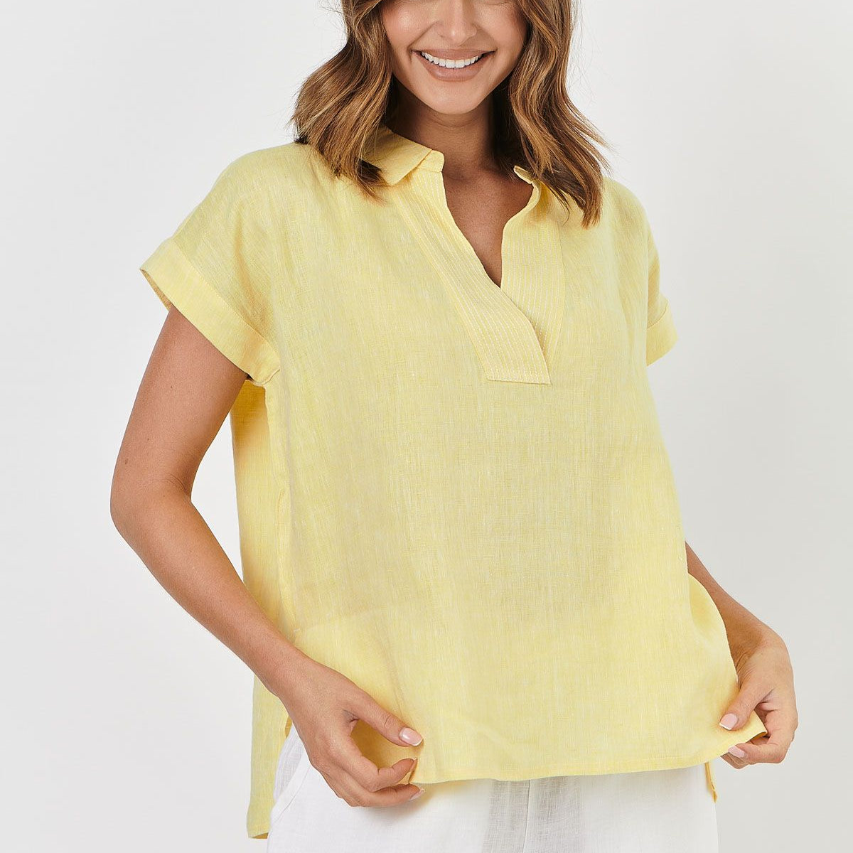GA451 Linen Top in Zest