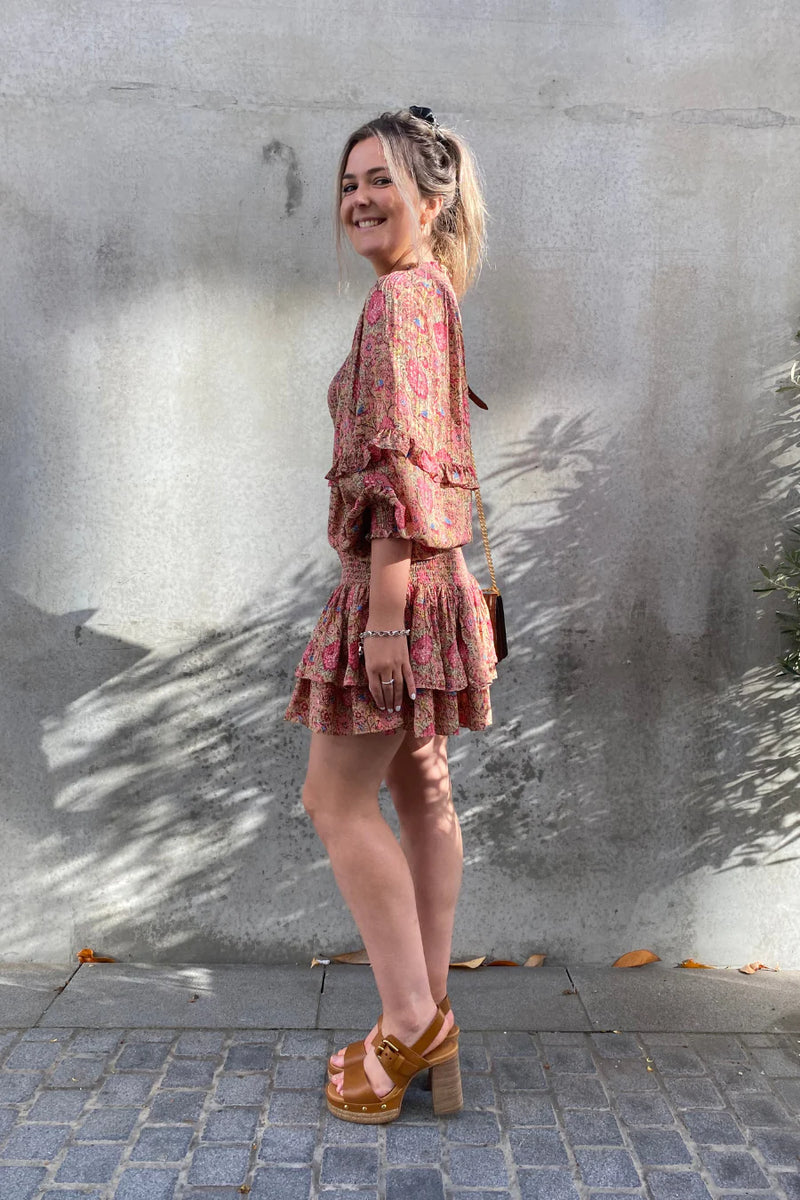 byTiMo - Boho Smocking Dress in Marigold - Women's Clothing