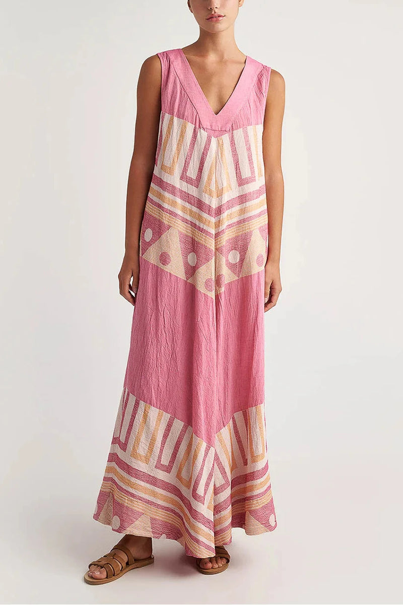 Zakar Sleeveless Maxi Dress in Sifnos Fuchsia Zakar Sleeveless Maxi Dress in Sifnos Fuchsia