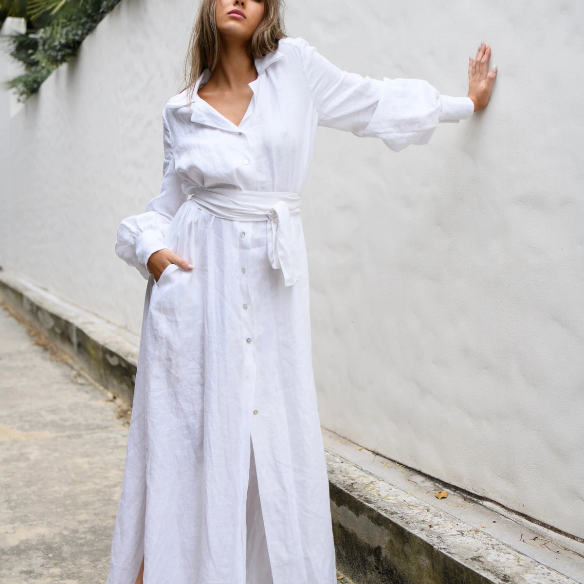 Pampelonne Dress in Herringbone