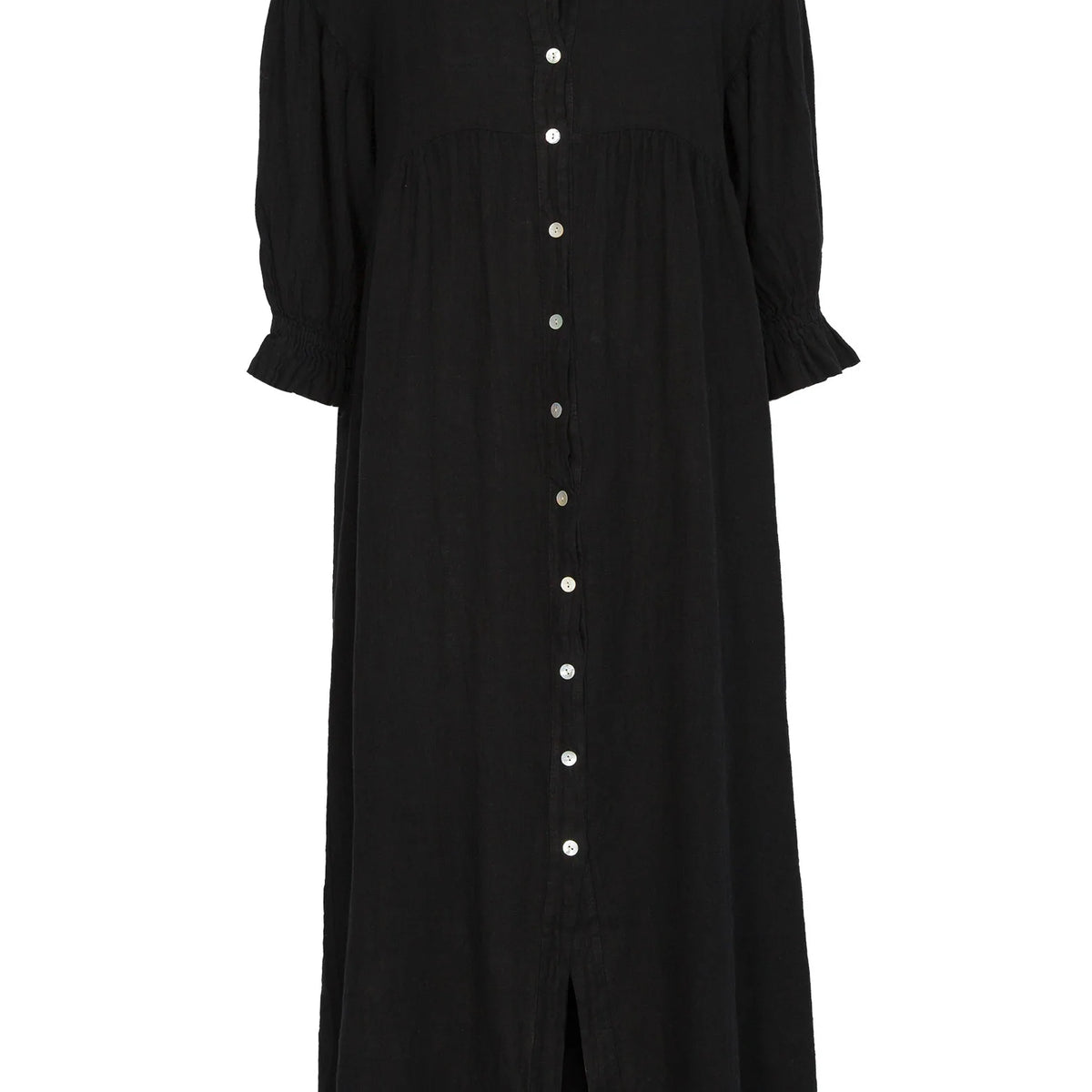 Jasmine Dress in Black Womens Clothing new arrivals midi linen