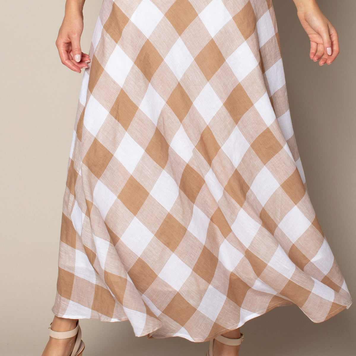 Echelon Skirt in Caramello Check