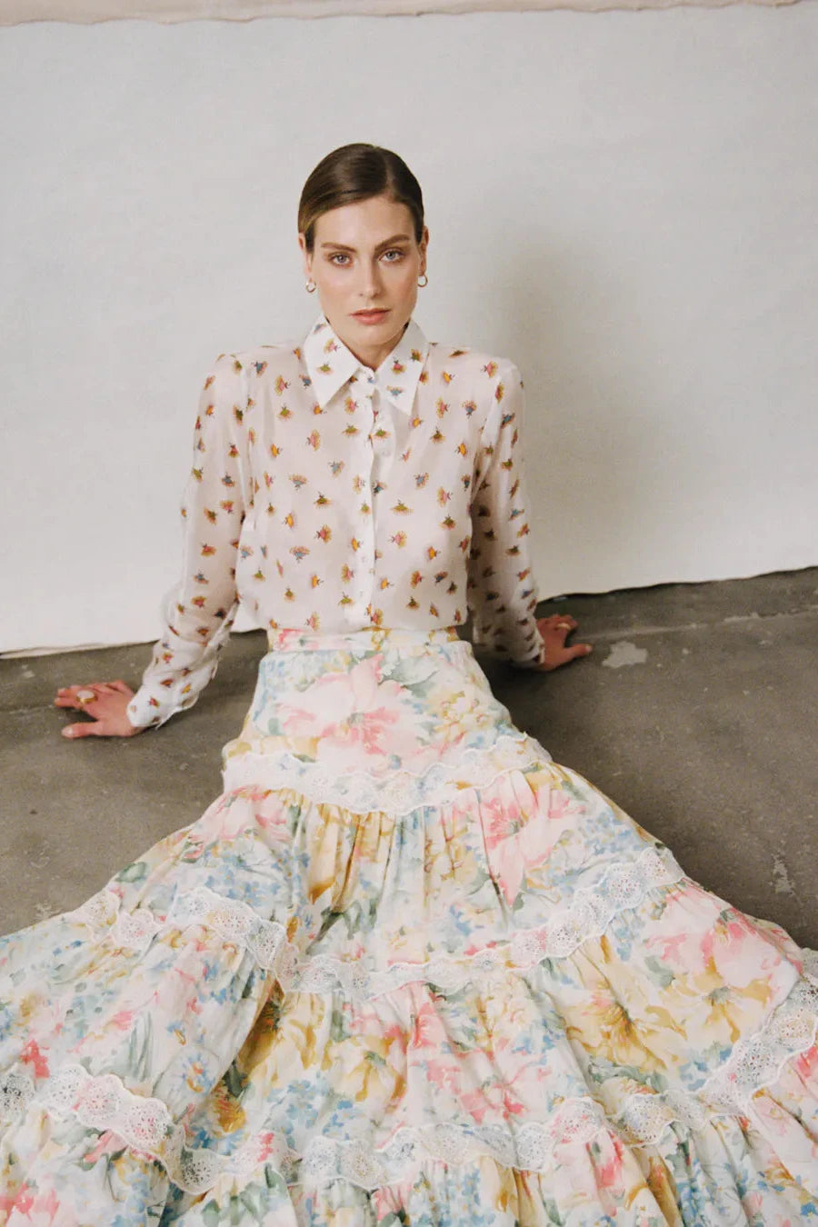 Cotton Slub Top in Blooming Pastels Cotton Slub Top in Blooming Pastels