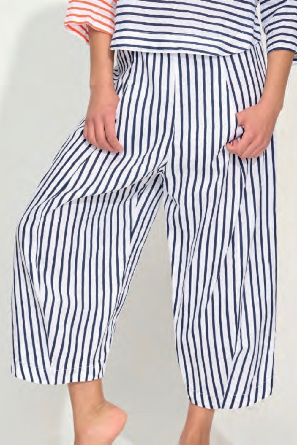 Top in Navy/Neo Orange Mini Stripe Top in Navy/Neo Orange Mini Stripe