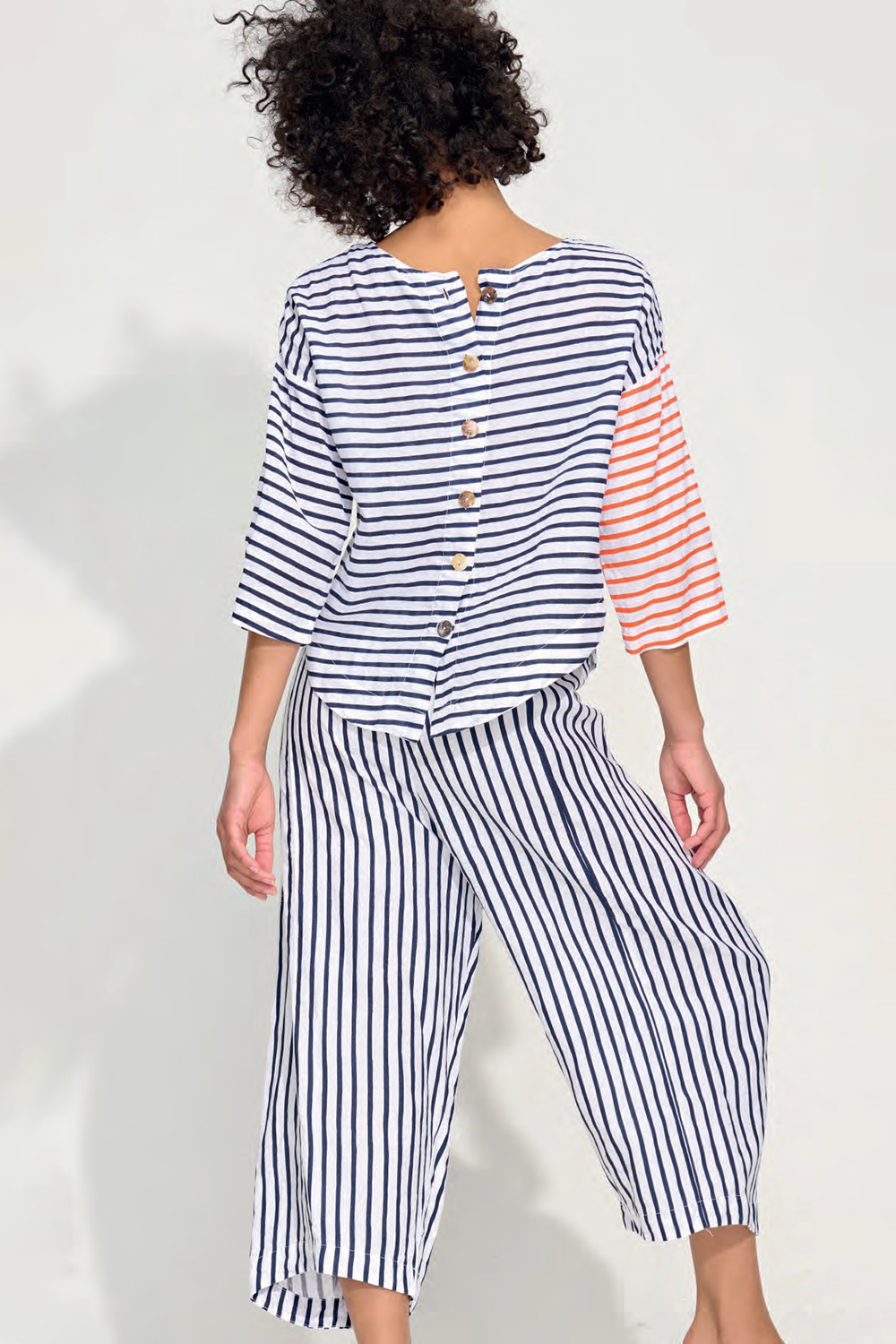 Top in Navy/Neo Orange Mini Stripe Top in Navy/Neo Orange Mini Stripe