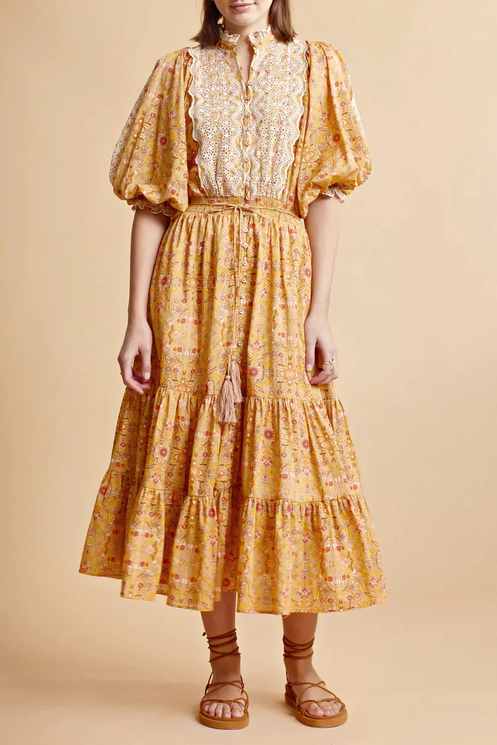 Cotton Slub Midi Dress in Wallpaper Cotton Slub Midi Dress in Wallpaper