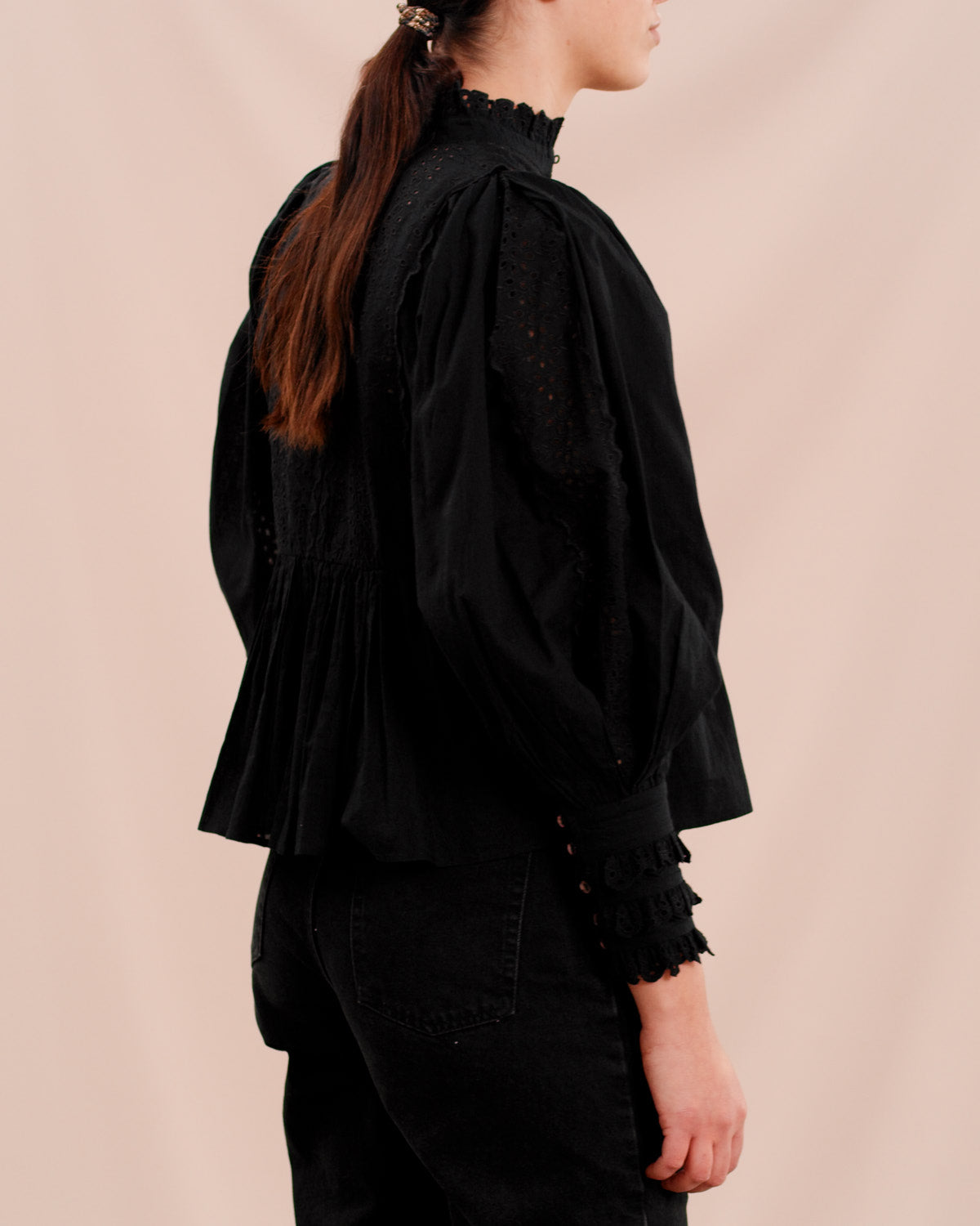 LELOW COTTON BLOUSE BLACK
