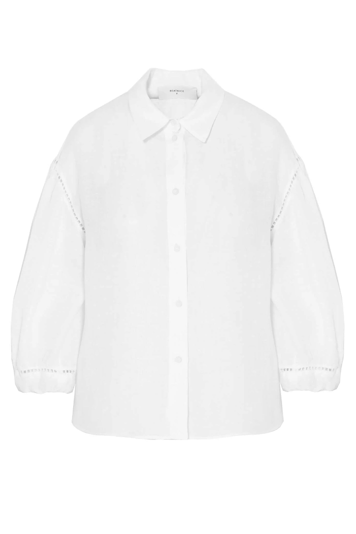 White Hemp Shirt with Crossed Back