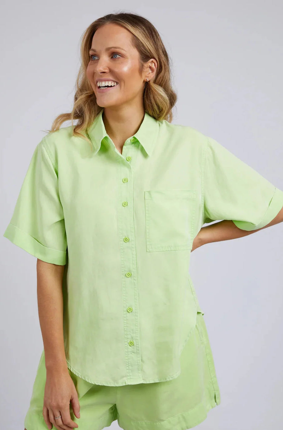 Bliss Washed Shirt in Keylime Bliss Washed Shirt in Keylime