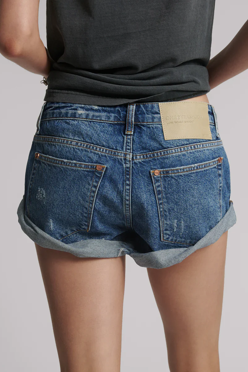 Bandits Low Waist Embellished Denim Shorts | Blue Thunder Bandits Low Waist Embellished Denim Shorts | Blue Thunder