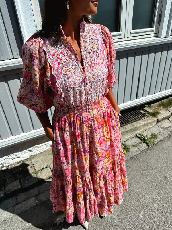 Cotton Slub Midi Dress in Hydrangea Cotton Slub Midi Dress in Hydrangea