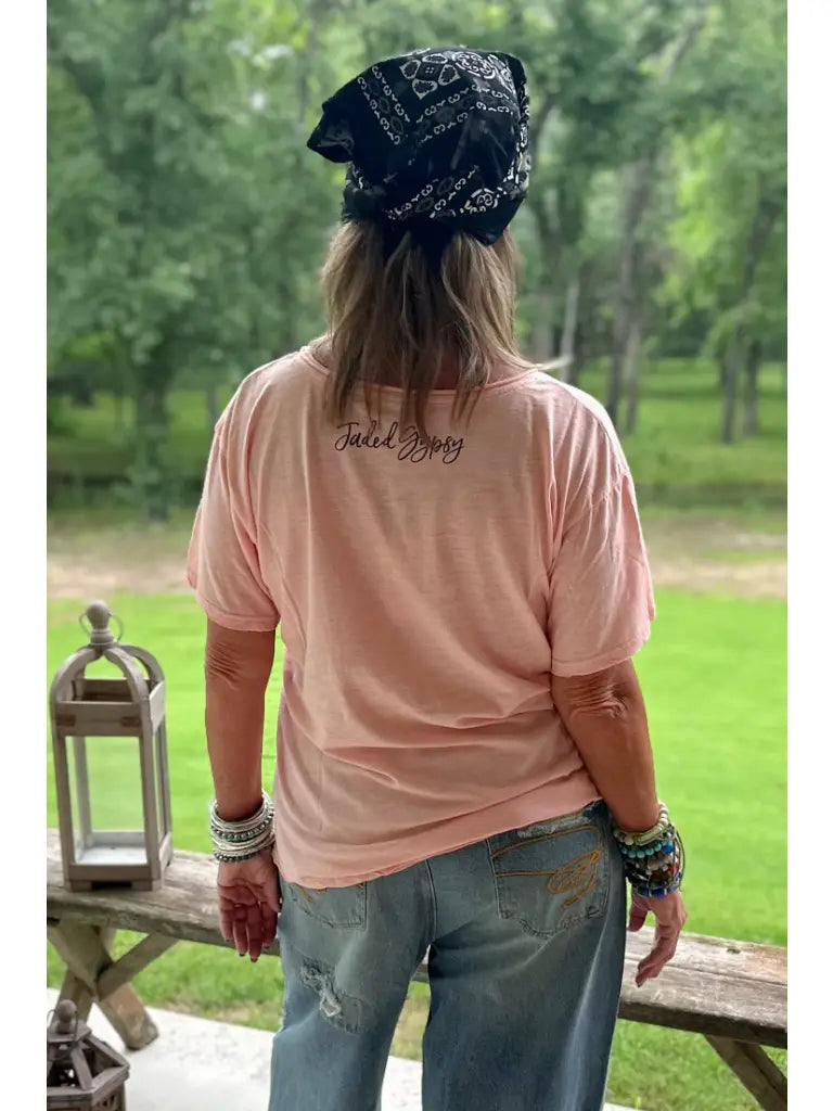 Moon Dance V-Neck Tee in Blush Moon Dance V-Neck Tee in Blush