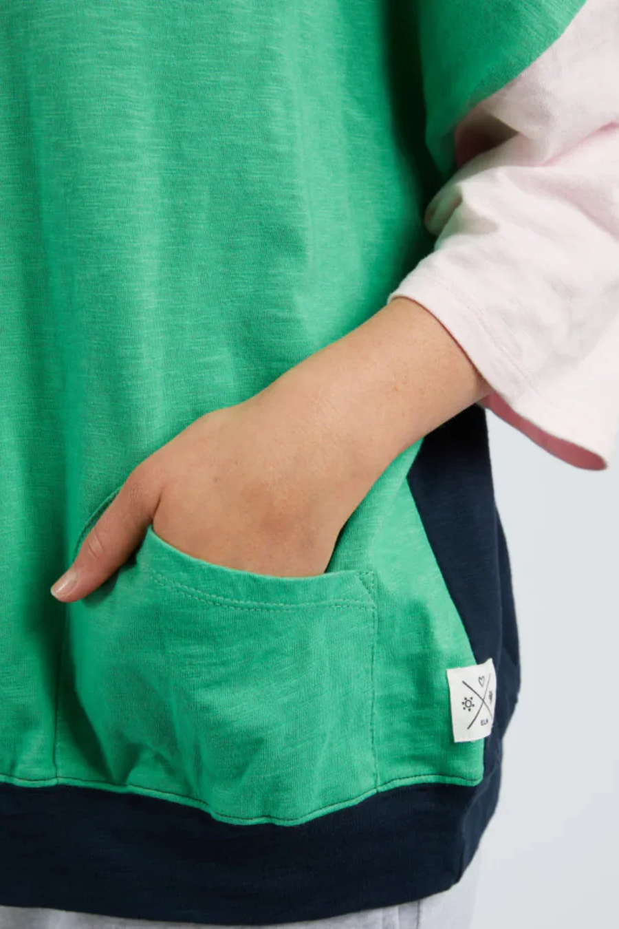 Mazie Colour Block Sweat in Green Briar Mazie Colour Block Sweat in Green Briar