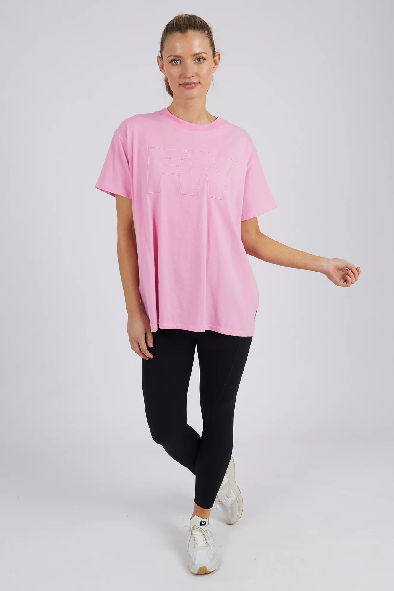 Fw Embroidery Tee Pink Fw Embroidery Tee Pink