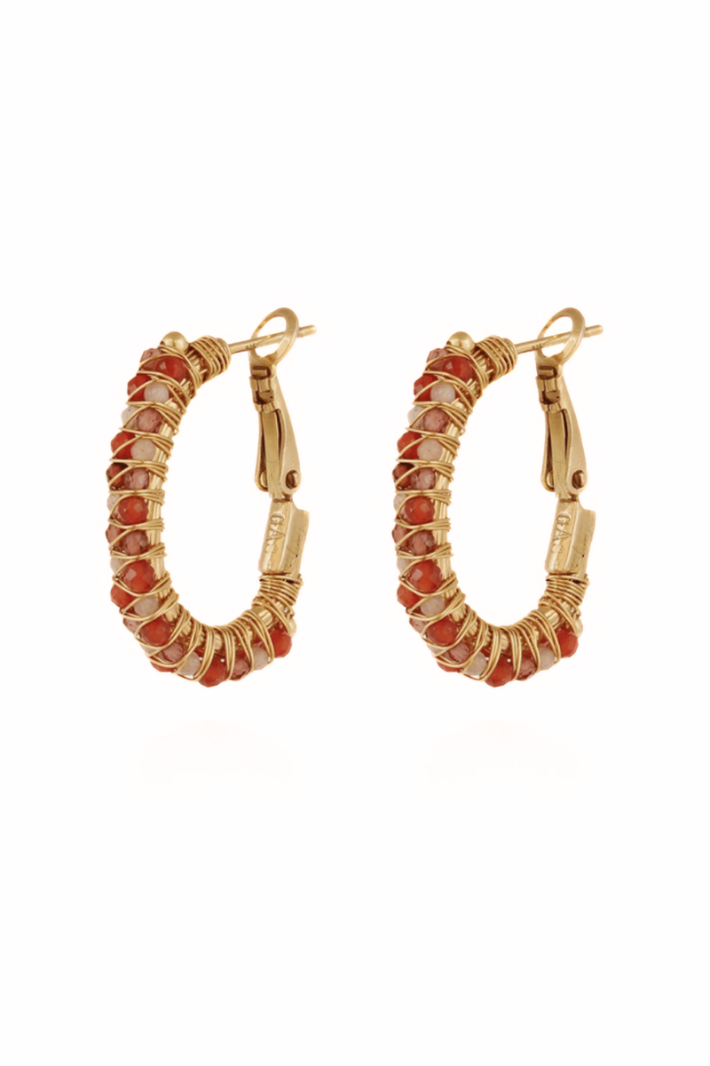 Creole Lyre Earrings in Orange Creole Lyre Earrings in Orange