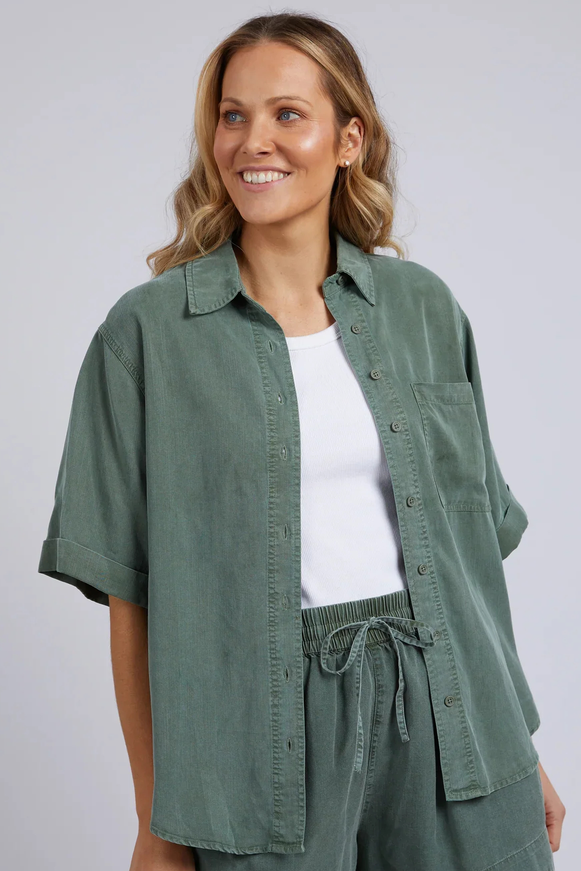 Bliss Washed Shirt in Keylime Bliss Washed Shirt in Keylime