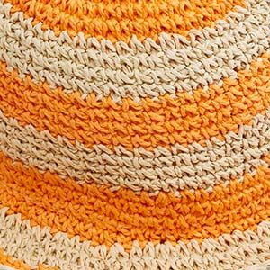 Le Mans Bucket Hat in Natural and Orange Le Mans Bucket Hat in Natural and Orange