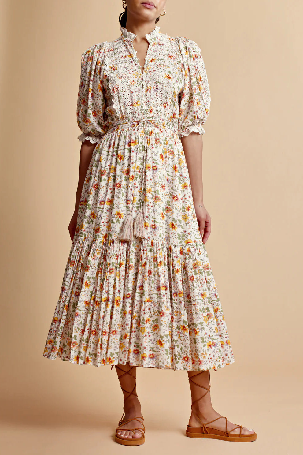 Cotton Slub Midi Dress in Delightful Cotton Slub Midi Dress in Delightful