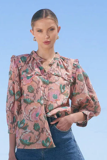 Kara Top in Floral Apricot Kara Top in Floral Apricot