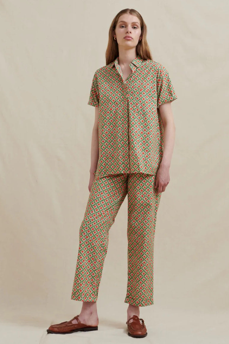 Rowland Straight Leg Pant in Orange Geo Rowland Straight Leg Pant in Orange Geo