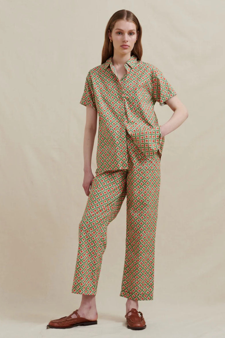 Rowland Straight Leg Pant in Orange Geo Rowland Straight Leg Pant in Orange Geo