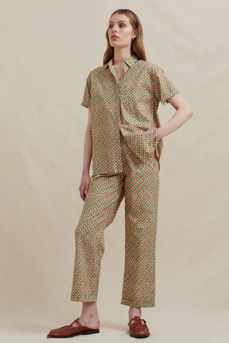 Rowland Straight Leg Pant in Orange Geo Rowland Straight Leg Pant in Orange Geo