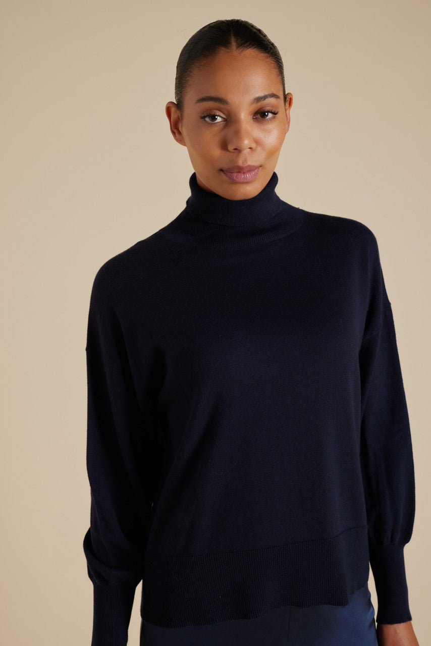 Opera Polo Knit in Neat Navy Opera Polo Knit in Neat Navy