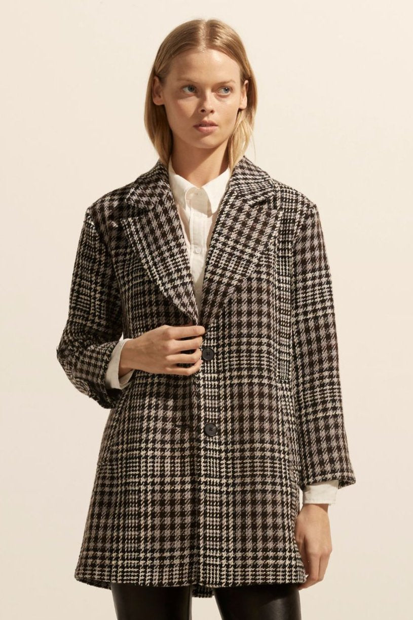 zoe kratzmann - Alight Coat in Check Bouclé - Women's Clothing