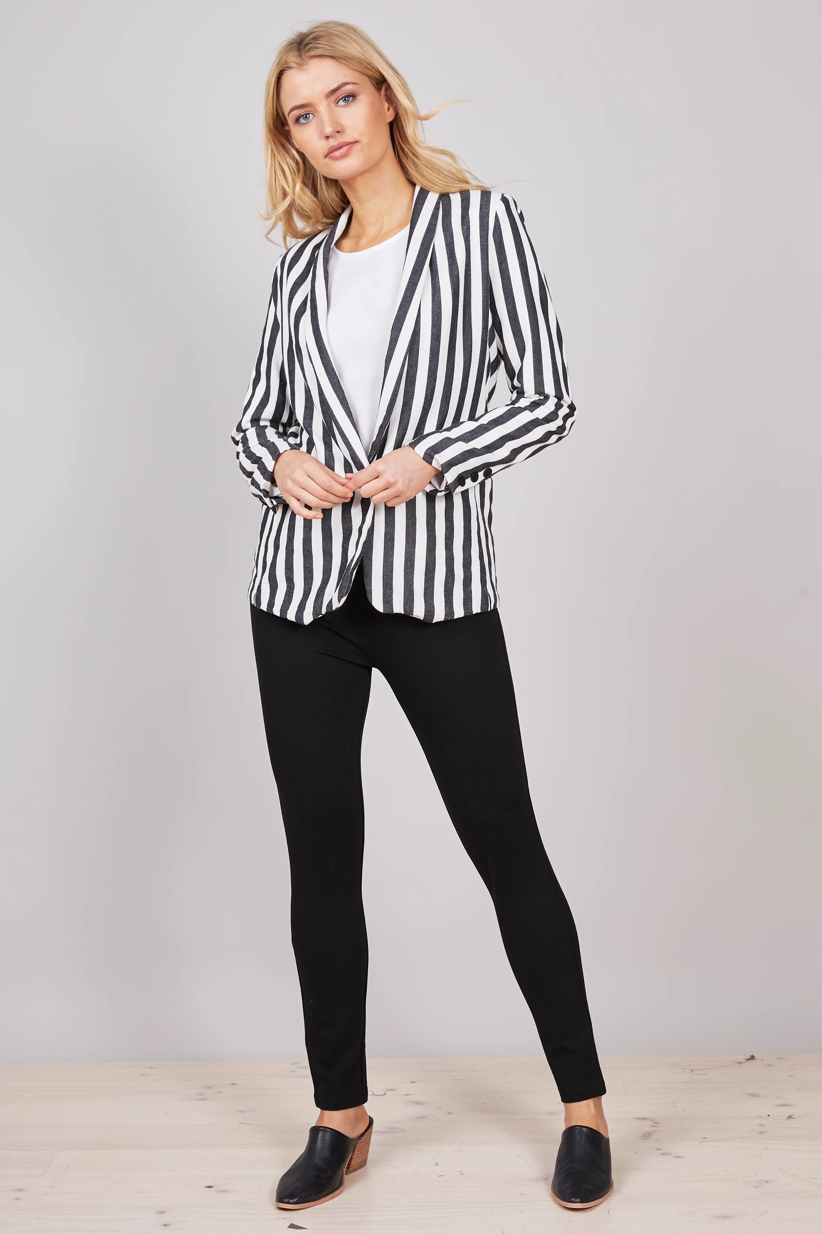 Faraway Jacket in Black/White Stripe Faraway Jacket in Black/White Stripe