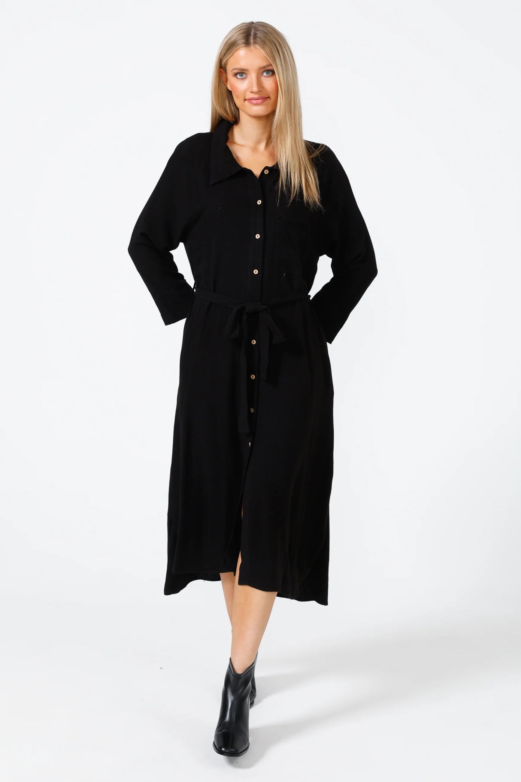 Ines Shirtdress in Black Ines Shirtdress in Black