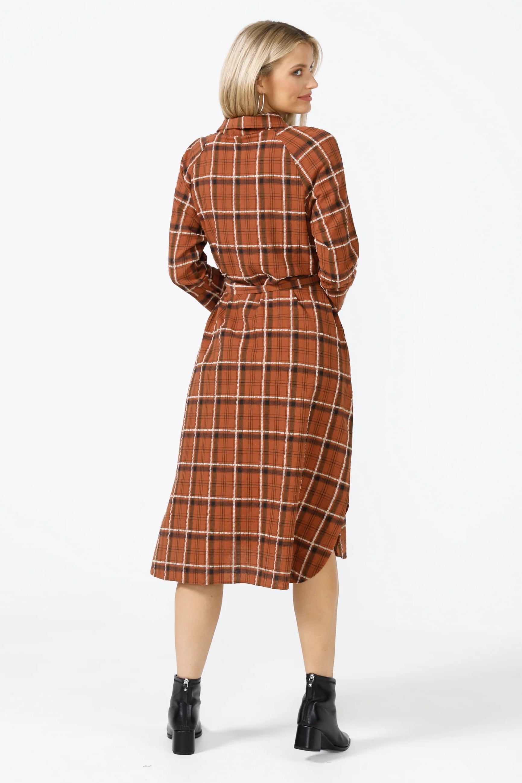 Ines Shirtdress in Brown Check Ines Shirtdress in Brown Check