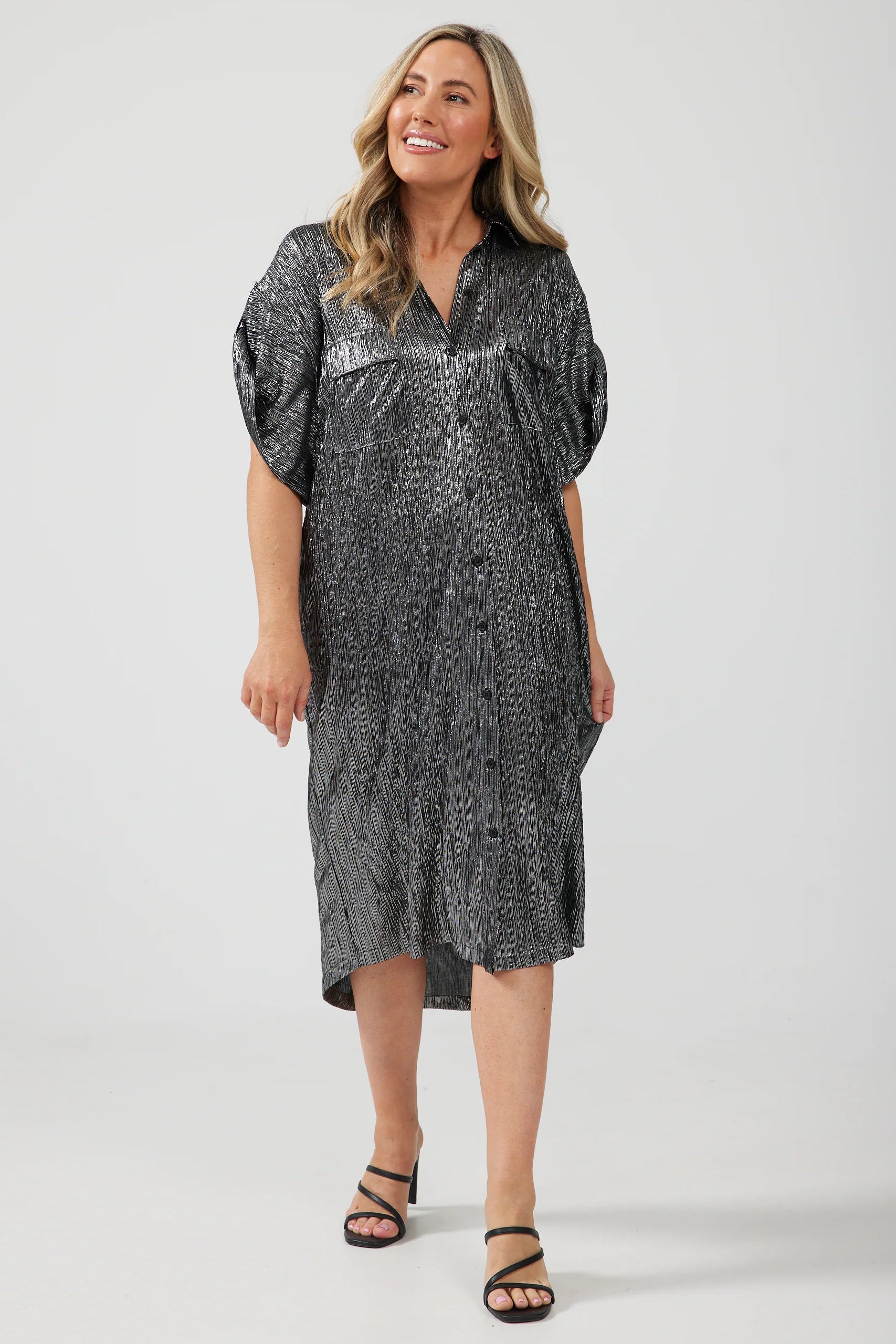 Destiny Overshirt in Black and Silver Destiny Overshirt in Black and Silver