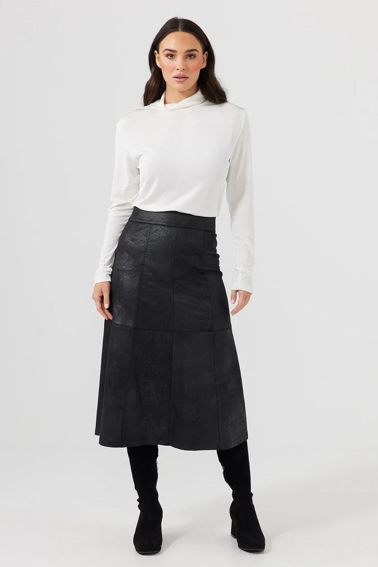 Matrix Midi Skirt in Black Wash Matrix Midi Skirt in Black Wash