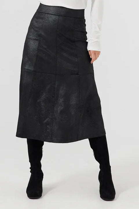 Matrix Midi Skirt in Black Wash Matrix Midi Skirt in Black Wash