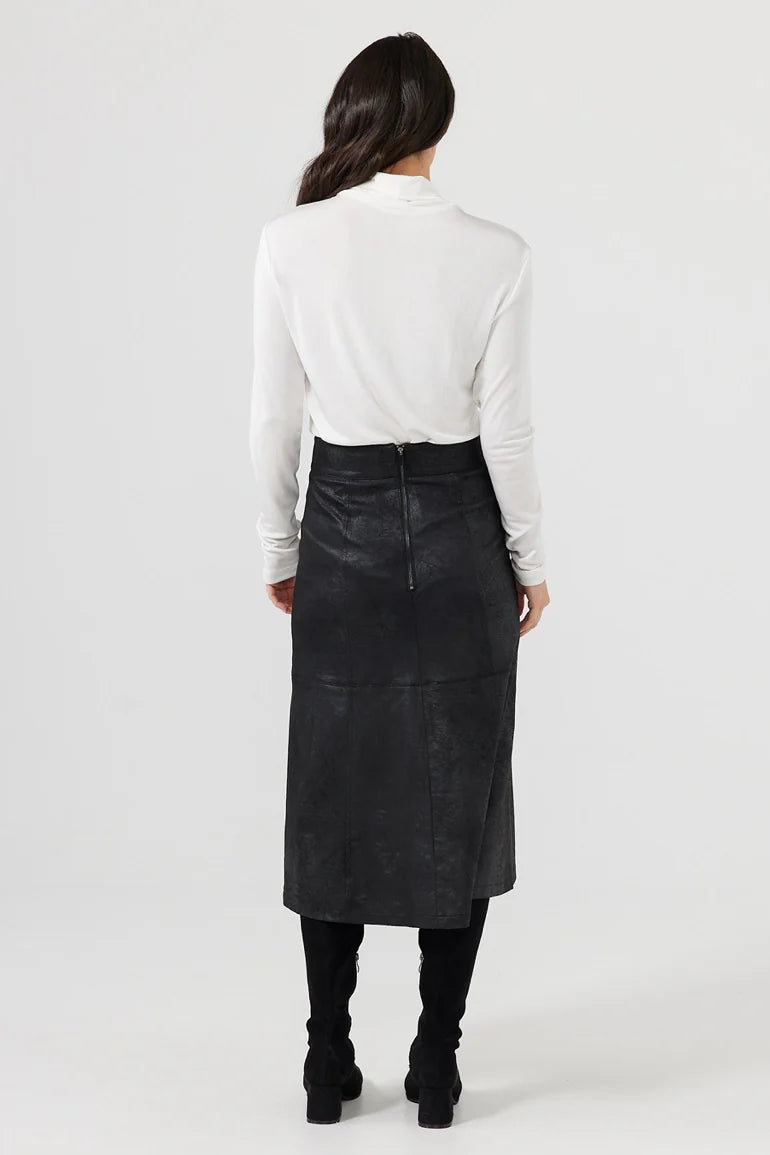 Matrix Midi Skirt in Black Wash Matrix Midi Skirt in Black Wash