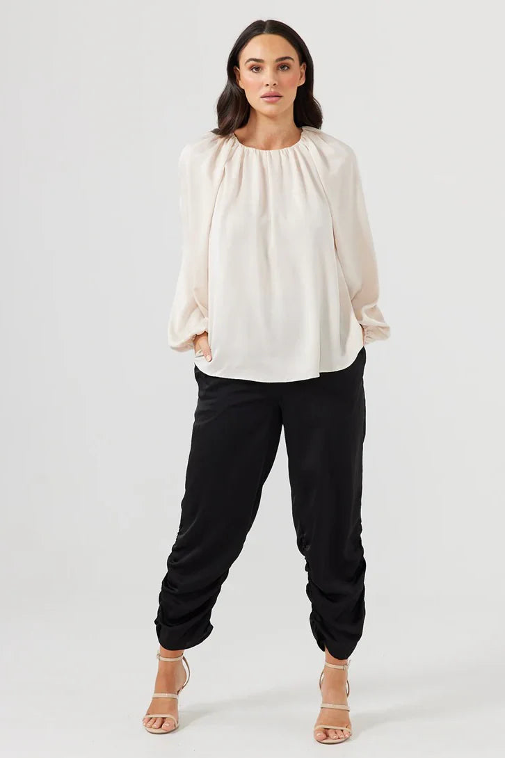 In Motion Top Ivory Satin In Motion Top Ivory Satin