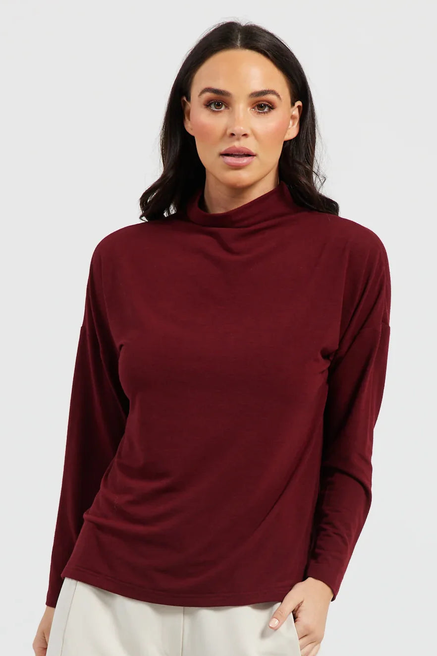 Mayflower Long Sleeve Tee in Berry Jersey Mayflower Long Sleeve Tee in Berry Jersey