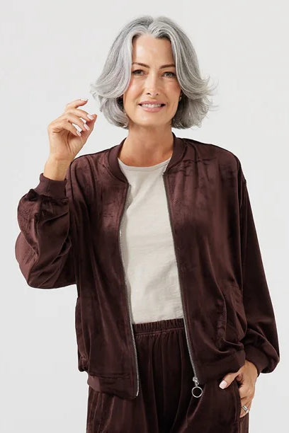 Liza Bomber in Choc Velvet Liza Bomber in Choc Velvet