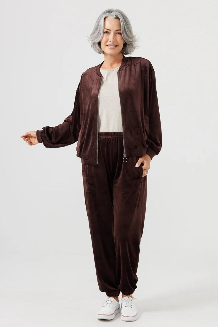 Liza Bomber in Choc Velvet Liza Bomber in Choc Velvet