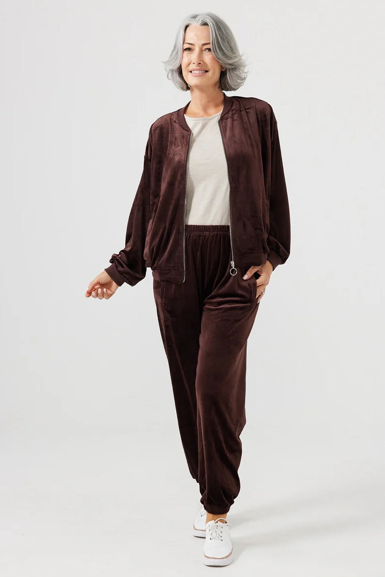 Liza Bomber in Choc Velvet Liza Bomber in Choc Velvet