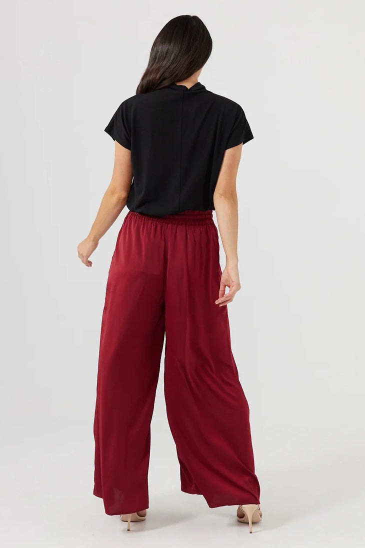 Liza Pants in Cabernet Satin Liza Pants in Cabernet Satin