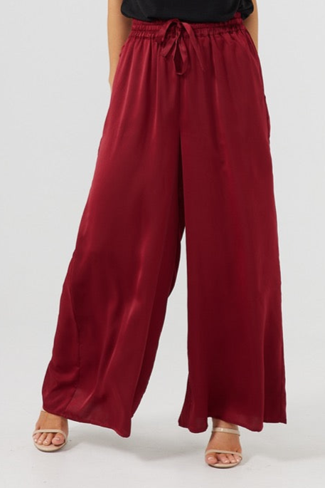 Liza Pants in Cabernet Satin Liza Pants in Cabernet Satin