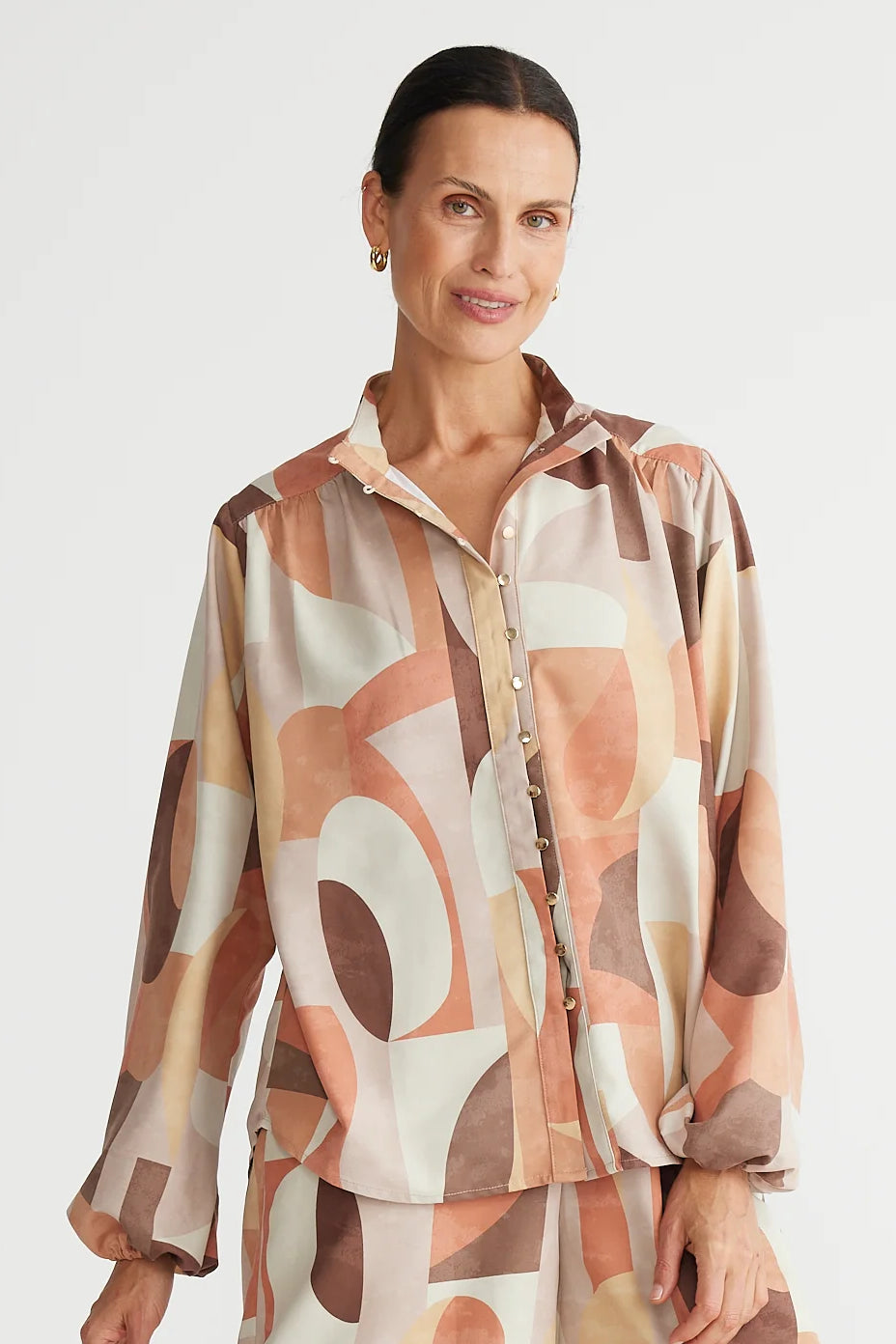 Sylvie Shirt in Earth Abstract Sylvie Shirt in Earth Abstract