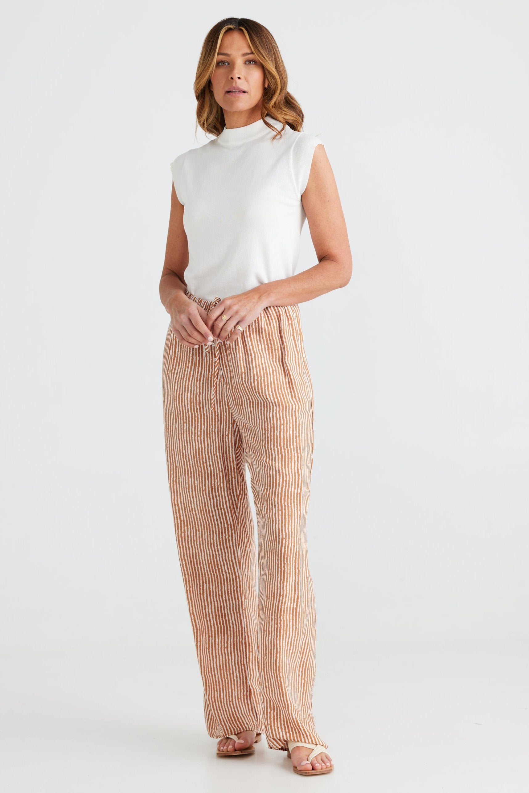 Second Valley Pants in Tan Stripe Second Valley Pants in Tan Stripe